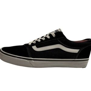 Vans Black & White Low-Top Sneakers with Side Stripe